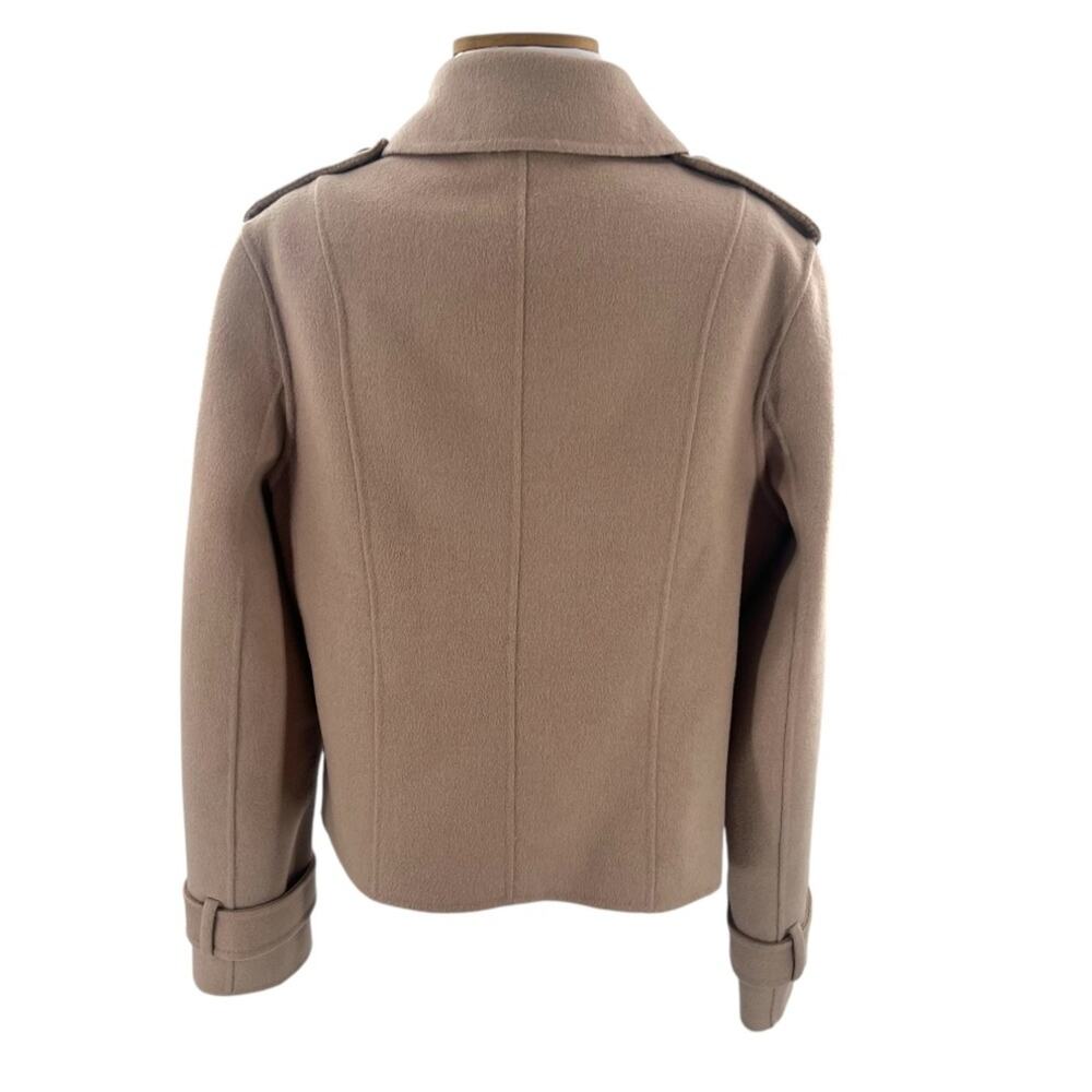 Belle & Bloom double-breasted military peacoat wool blend tan oat sz XL - Picture 2 of 5